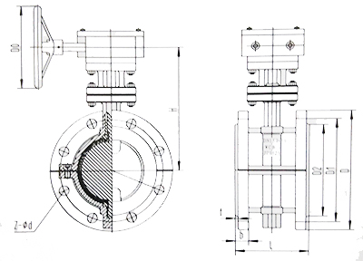 襯氟蝶閥結構示意圖